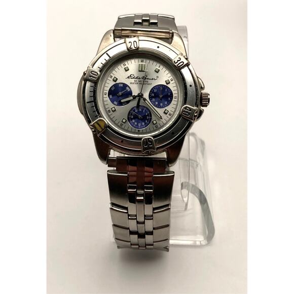 Eddie Bauer Men's Quartz Watch 39mm - New Battery - LG 3 Eye - Multifunction - Picture 2 of 9